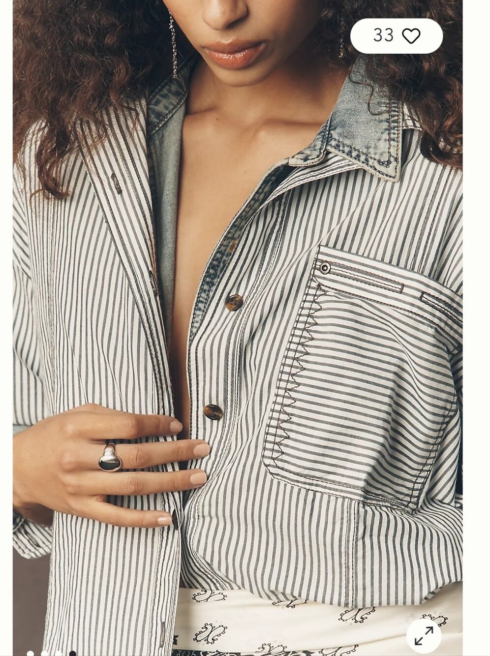 Pilcro Anthropologie Reworked Long Sleeve Button Down Stripes